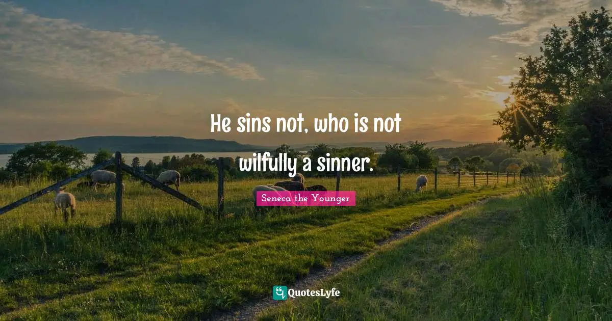 He sins not, who is not wilfully a sinner.