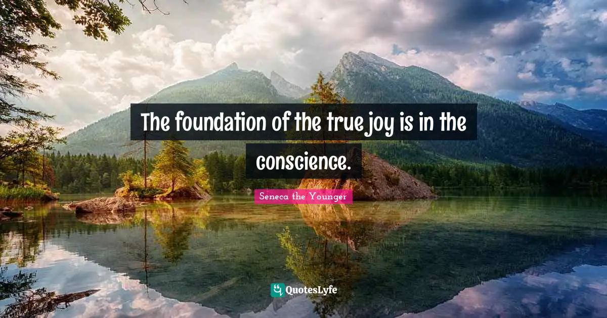 The foundation of the true joy is in the conscience.