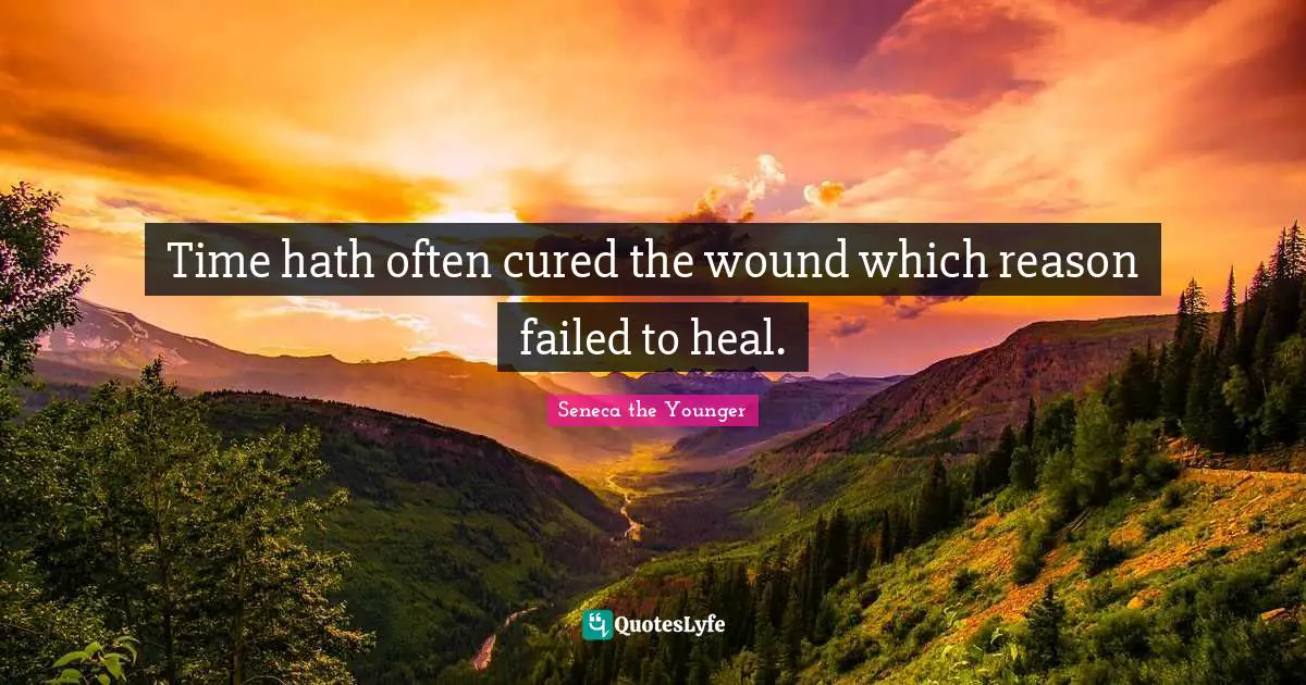 Time hath often cured the wound which reason failed to heal.