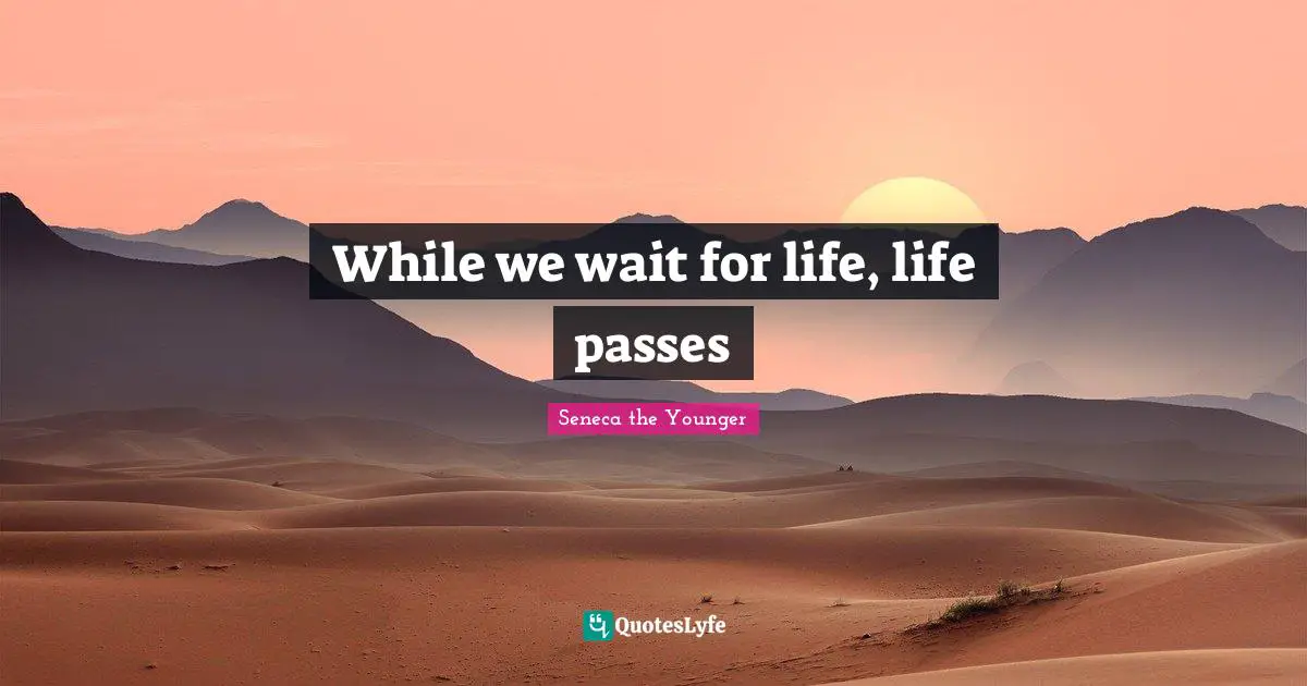 While we wait for life, life passes