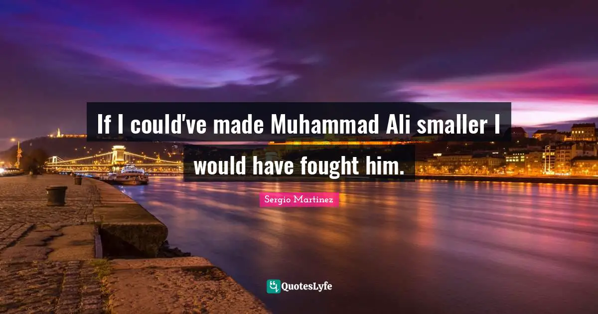 If I could've made Muhammad Ali smaller I would have fought him.