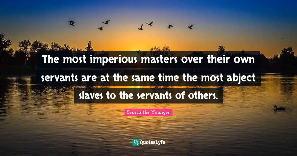 The most imperious masters over their own servants are at the same time the most abject slaves to the servants of others.