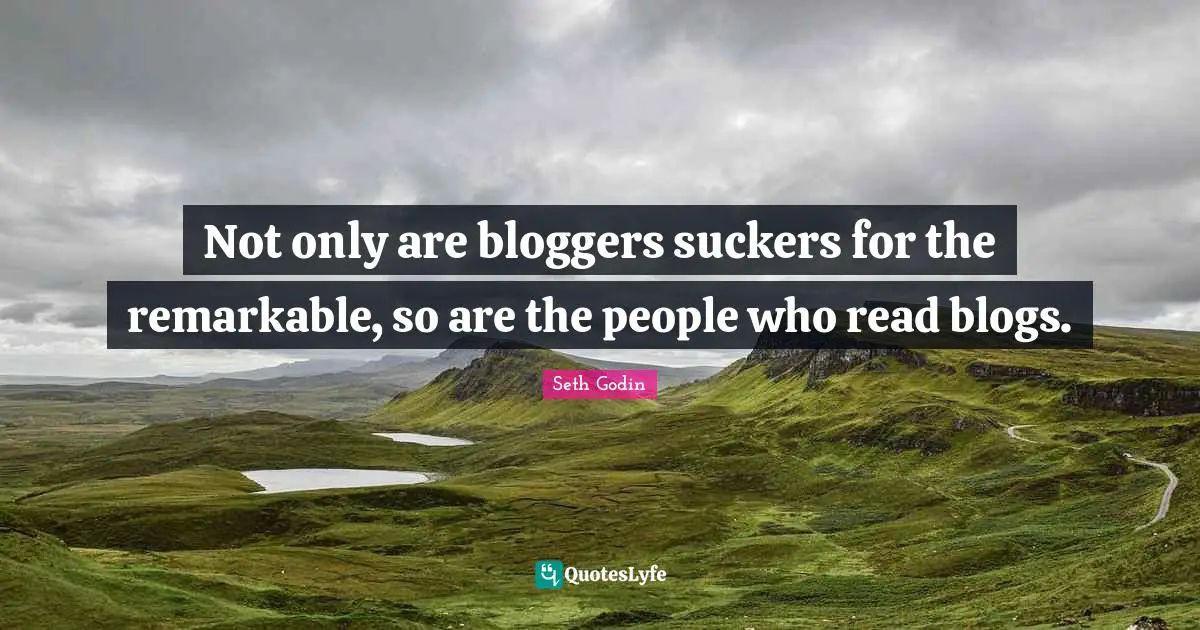 Not only are bloggers suckers for the remarkable, so are the people who read blogs.