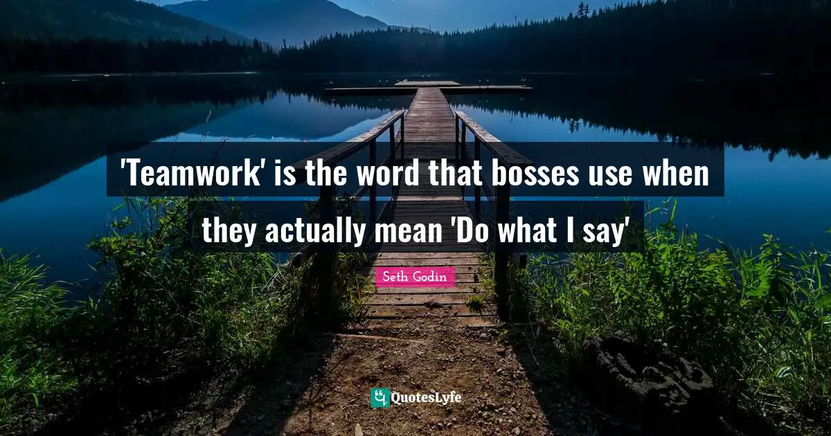 'Teamwork' is the word that bosses use when they actually mean 'Do what I say'