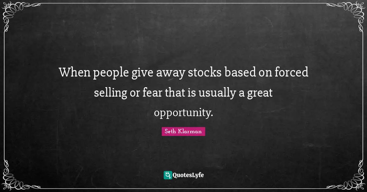 When people give away stocks based on forced selling or fear that is usually a great opportunity.