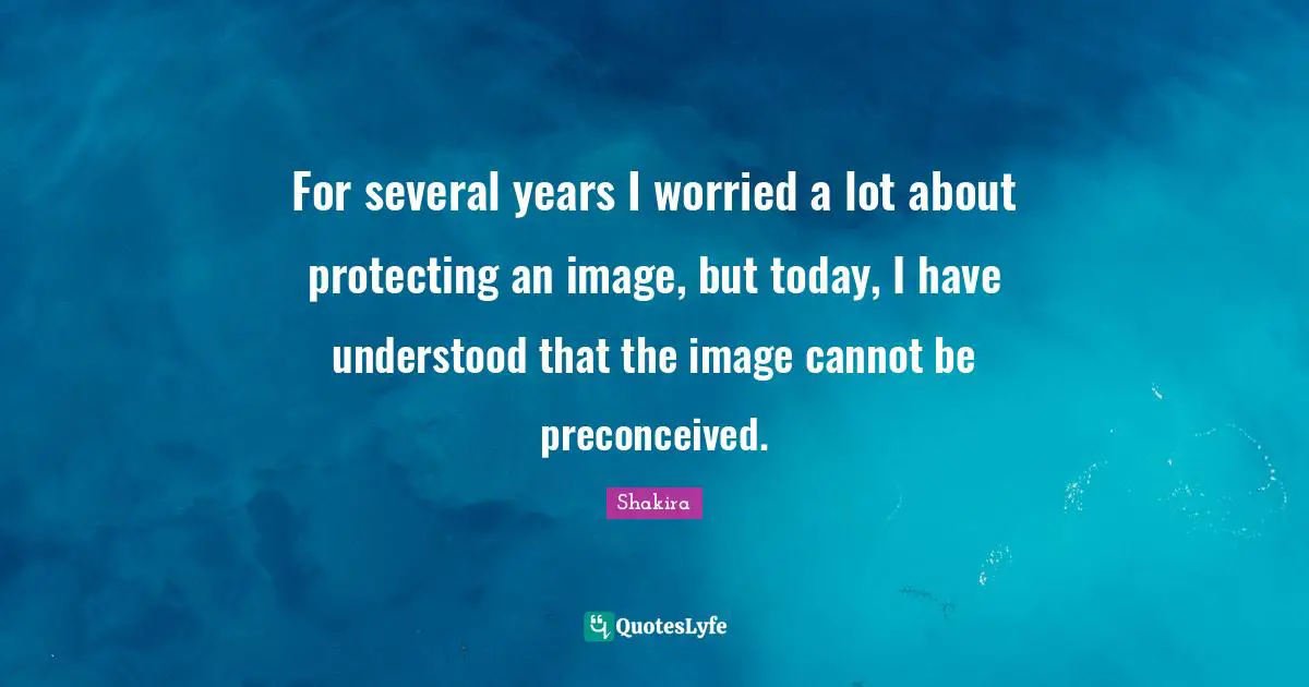 For several years I worried a lot about protecting an image, but today, I have understood that the image cannot be preconceived.