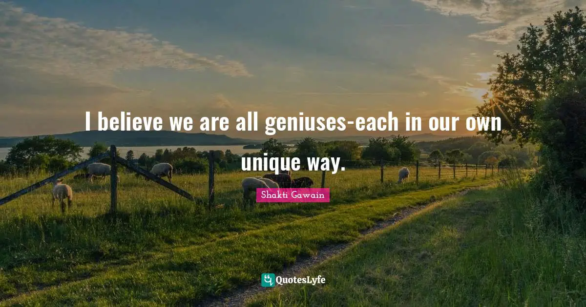 I believe we are all geniuses-each in our own unique way.