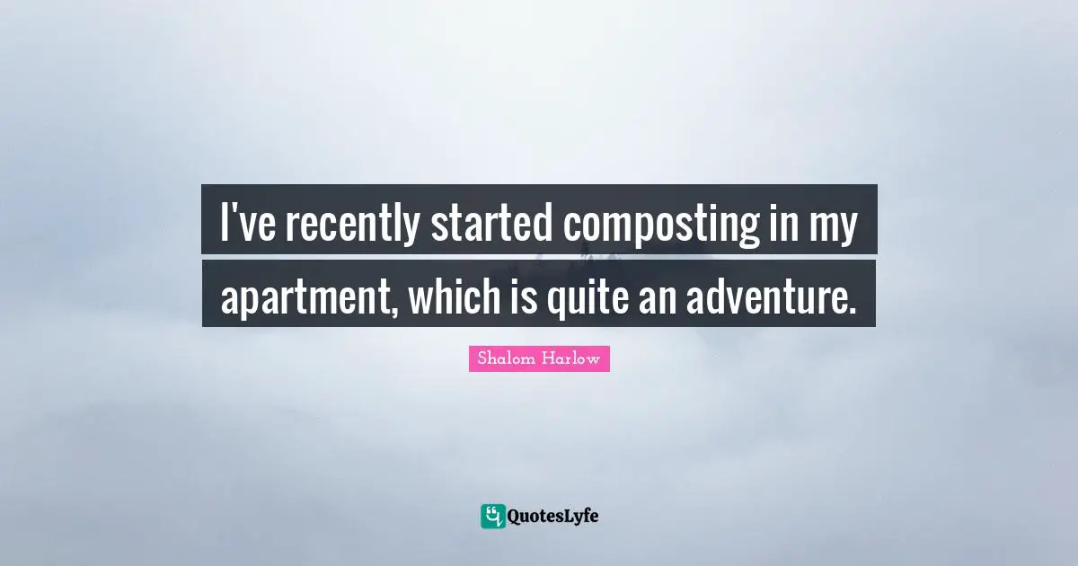 I've recently started composting in my apartment, which is quite an adventure.