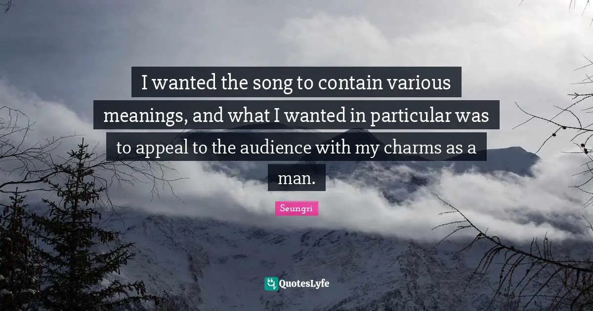 I wanted the song to contain various meanings, and what I wanted in particular was to appeal to the audience with my charms as a man.