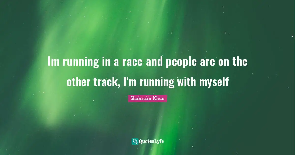 Im running in a race and people are on the other track, I'm running with myself