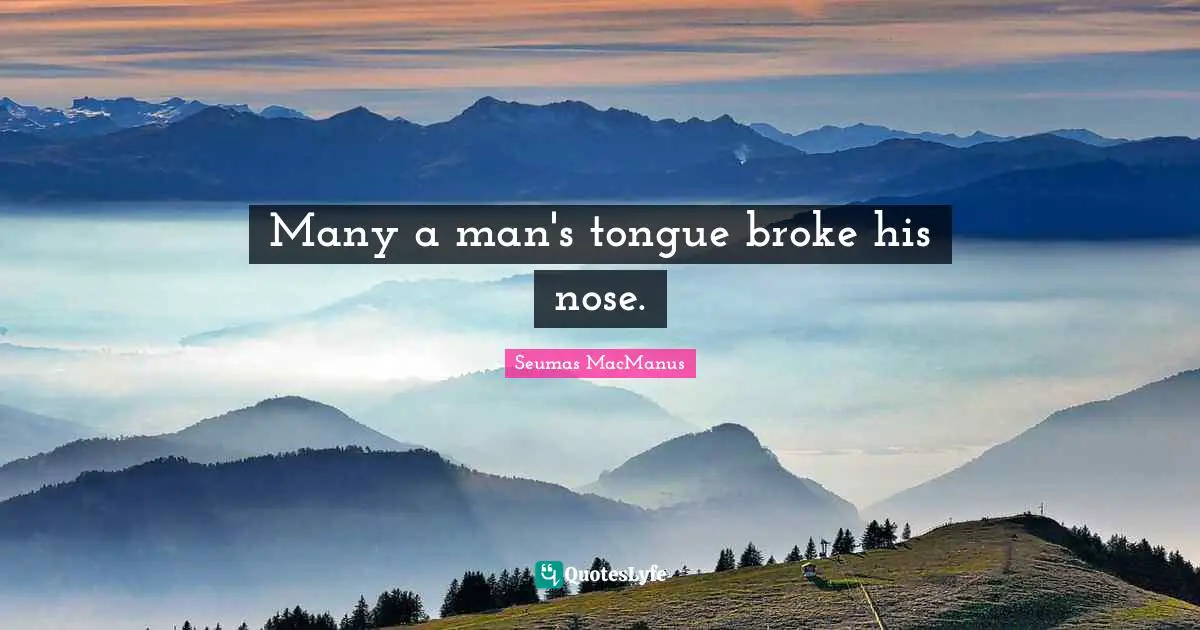 Many a man's tongue broke his nose.