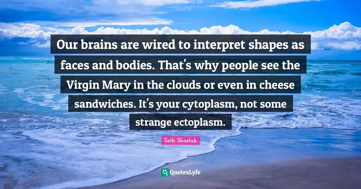 Our brains are wired to interpret shapes as faces and bodies. That's why people see the Virgin Mary in the clouds or even in cheese sandwiches. It's your cytoplasm, not some strange ectoplasm.