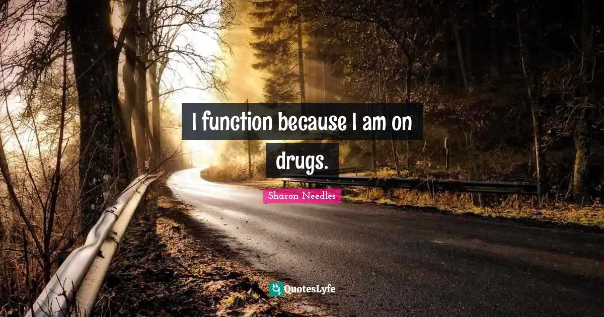 I function because I am on drugs.