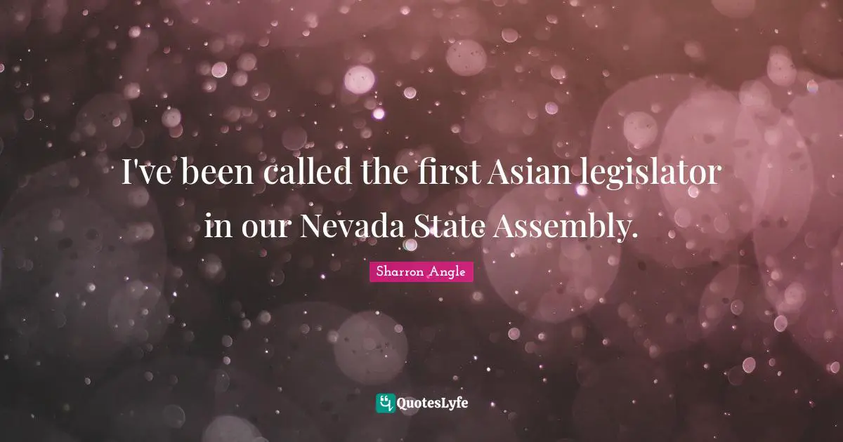 I've been called the first Asian legislator in our Nevada State Assembly.