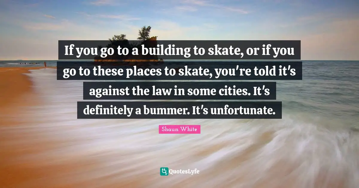 If you go to a building to skate, or if you go to these places to skate, you're told it's against the law in some cities. It's definitely a bummer. It's unfortunate.