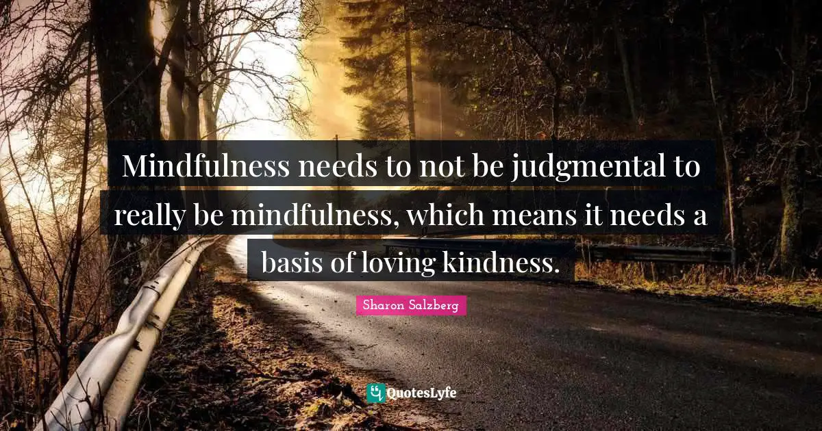 Mindfulness needs to not be judgmental to really be mindfulness, which means it needs a basis of loving kindness.