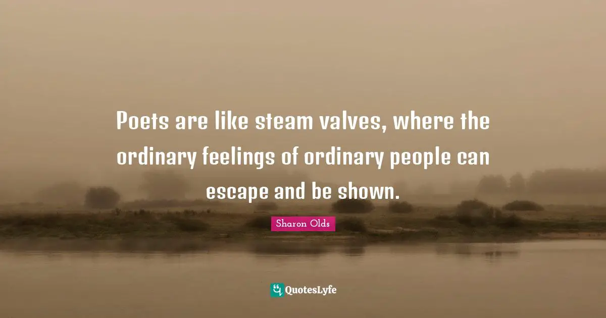 Ordinary People Quotes: "Poets are like steam valves, where the ordinary feelings of ordinary people can escape and be shown."