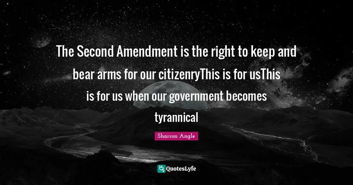 The Second Amendment is the right to keep and bear arms for our citizenryThis is for usThis is for us when our government becomes tyrannical
