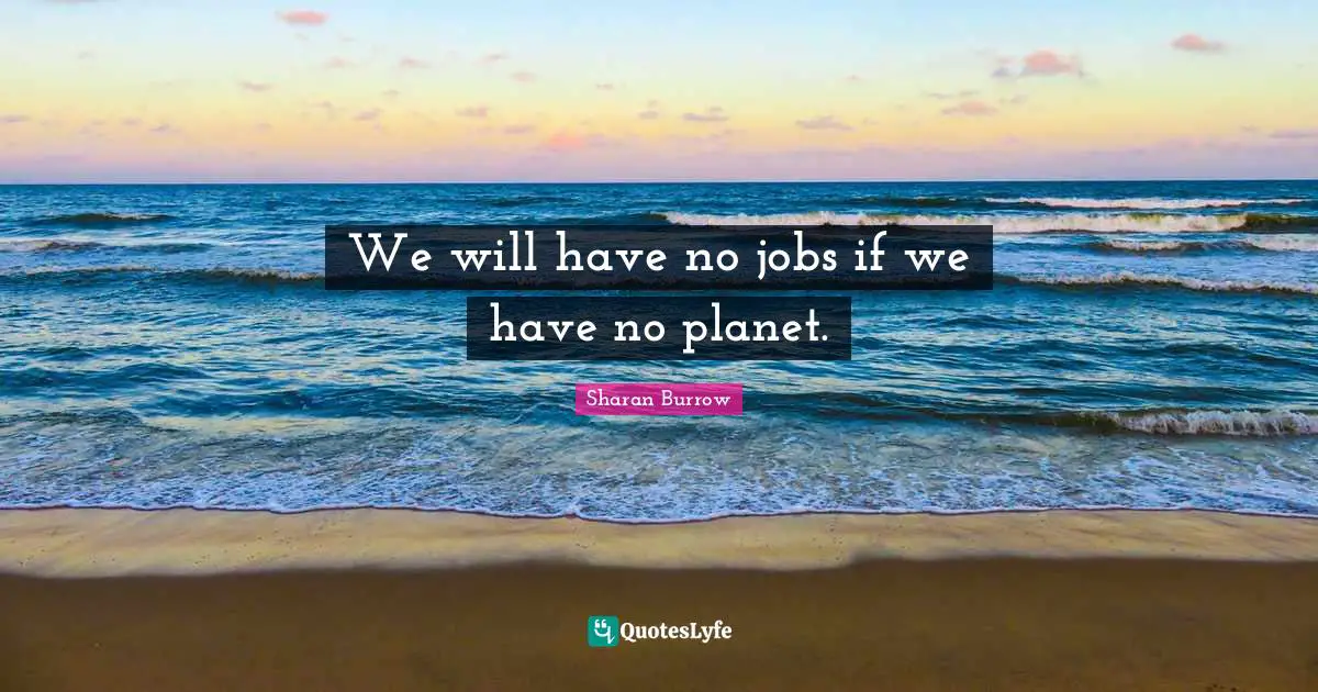 We will have no jobs if we have no planet.