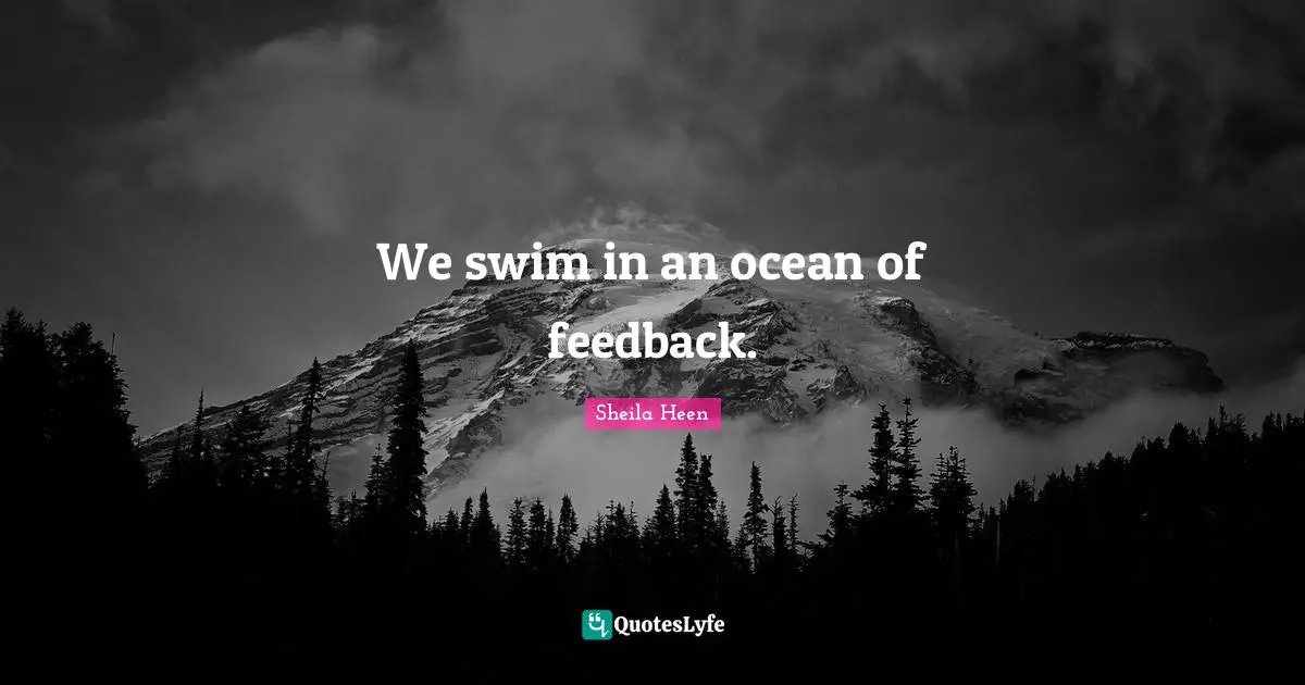 We swim in an ocean of feedback.