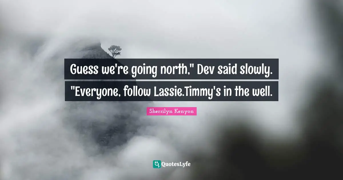 Guess we're going north," Dev said slowly. "Everyone, follow Lassie.Timmy's in the well.