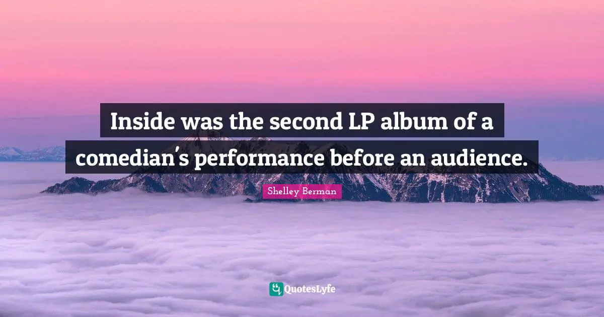 Inside was the second LP album of a comedian's performance before an audience.