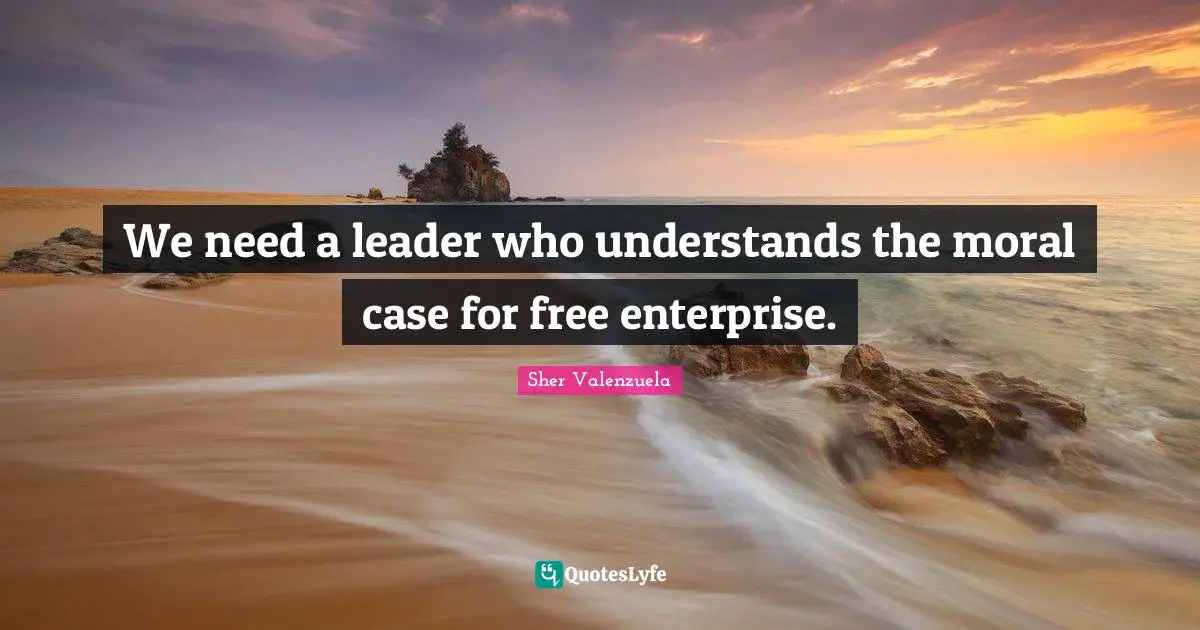 Free Enterprise Quotes: "We need a leader who understands the moral case for free enterprise."