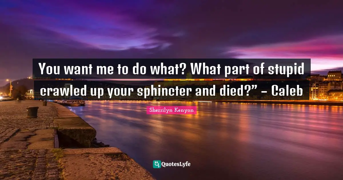 If You Want Me Quotes: "You want me to do what? What part of stupid crawled up your sphincter and died?” – Caleb"