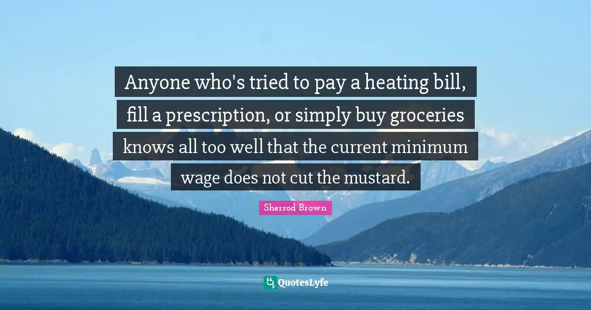 Anyone who's tried to pay a heating bill, fill a prescription, or simply buy groceries knows all too well that the current minimum wage does not cut the mustard.