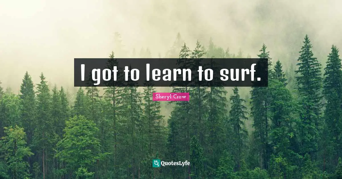 Surfing Quotes: "I got to learn to surf."