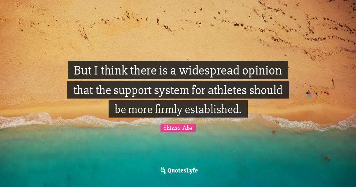 Support Systems Quotes: "But I think there is a widespread opinion that the support system for athletes should be more firmly established."
