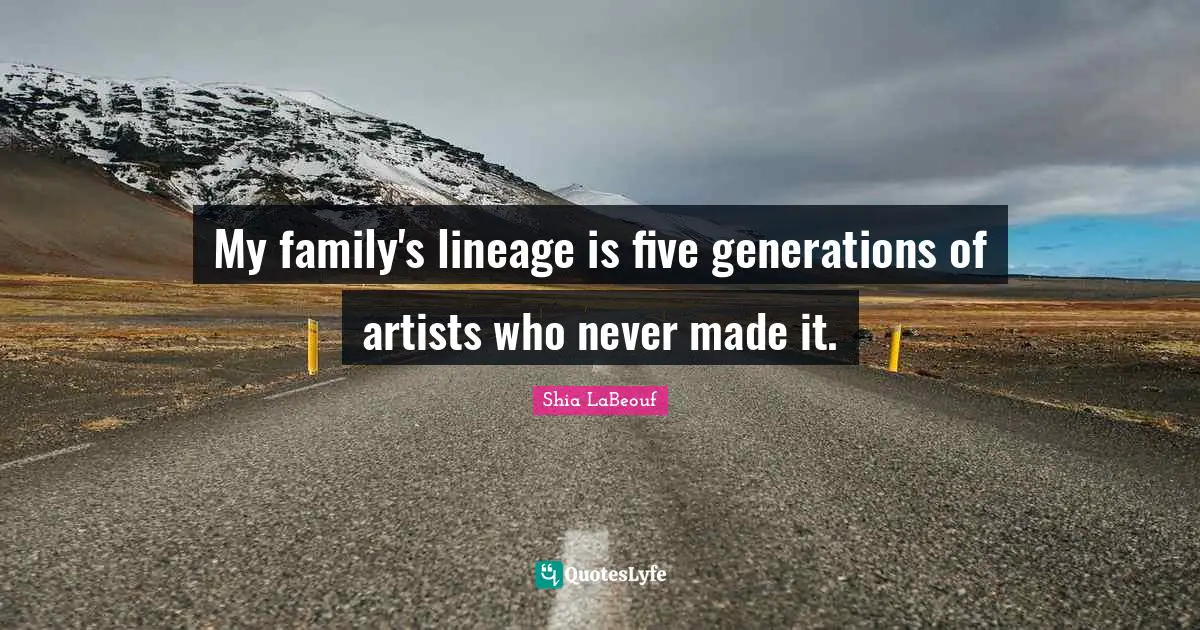 My family's lineage is five generations of artists who never made it.