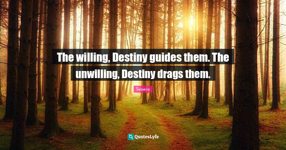 The willing, Destiny guides them. The unwilling, Destiny drags them.