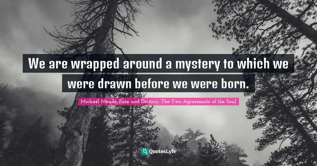 We are wrapped around a mystery to which we were drawn before we were born.
