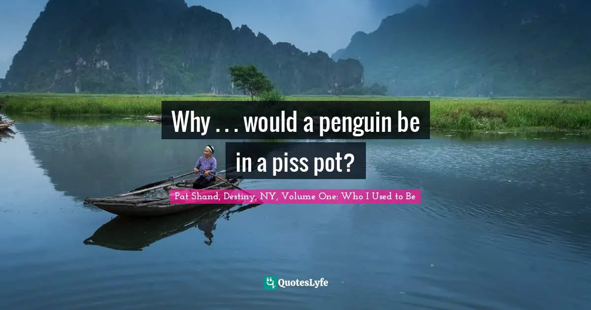 Why . . . would a penguin be in a piss pot?