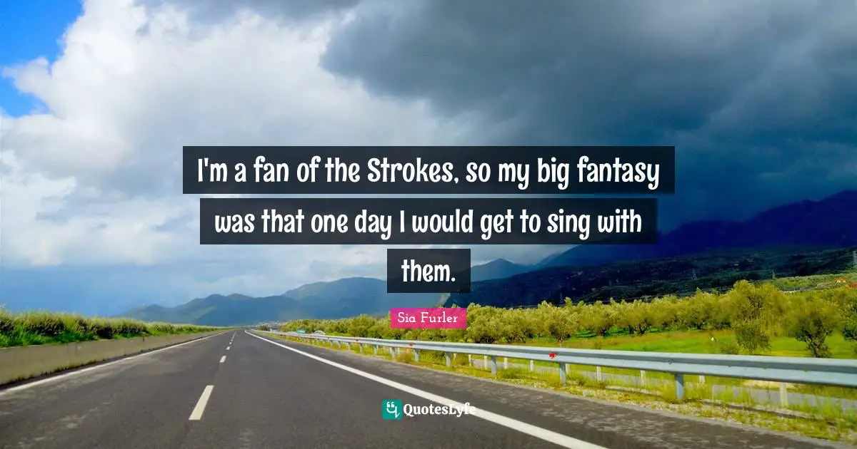 I'm a fan of the Strokes, so my big fantasy was that one day I would get to sing with them.