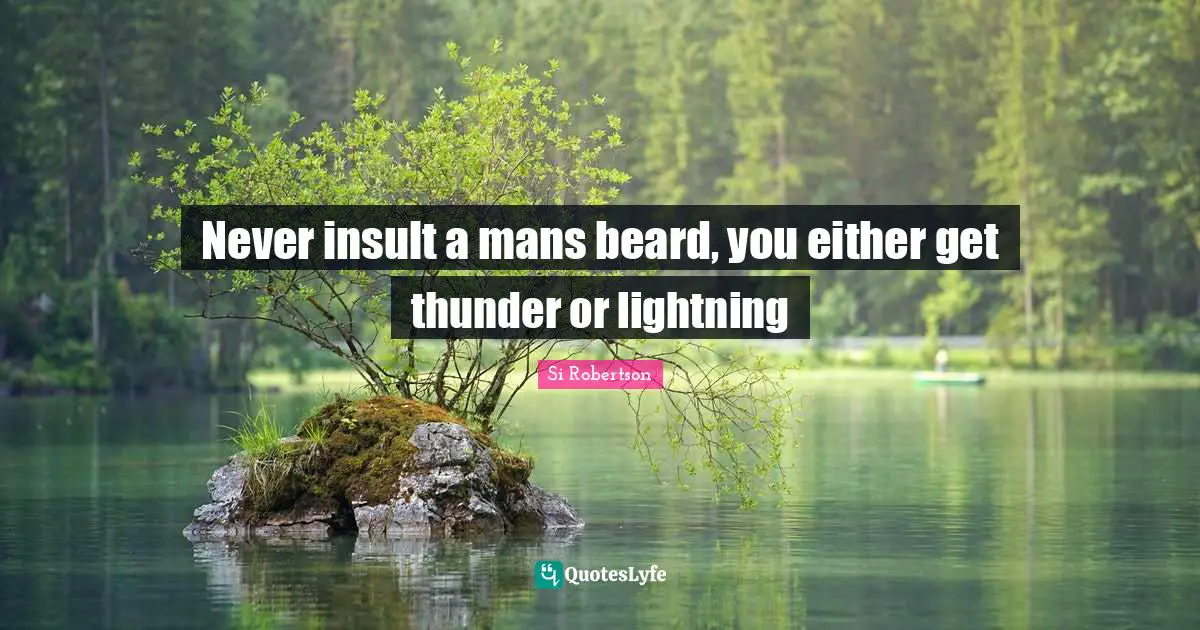 Thunder Quotes: "Never insult a mans beard, you either get thunder or lightning"