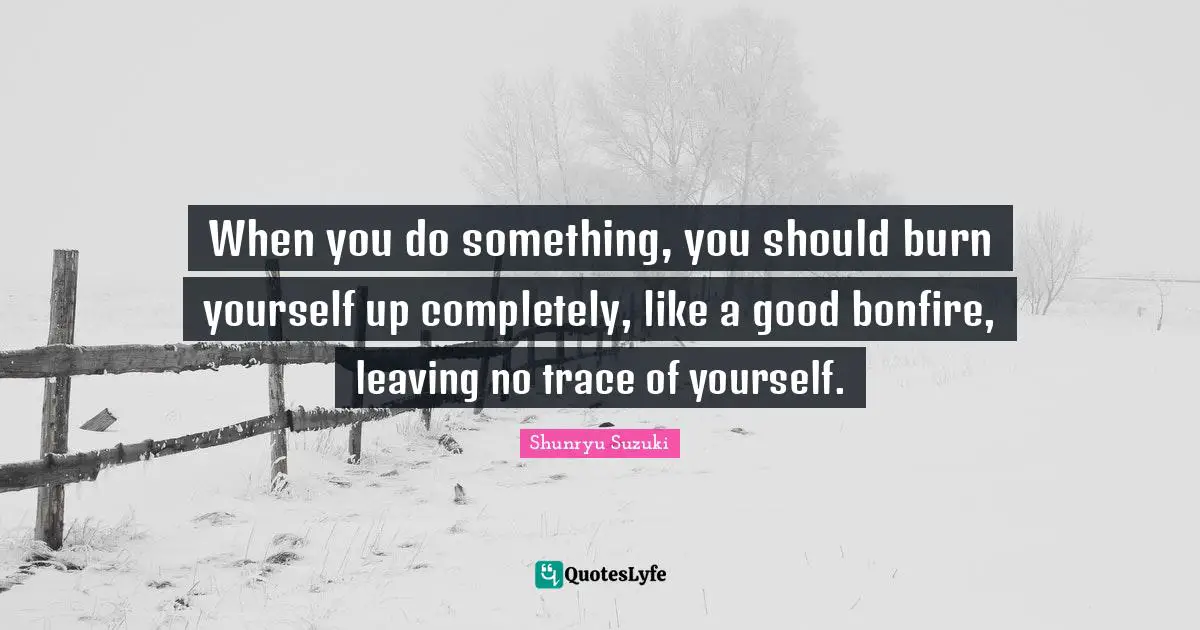 Effort Quotes: "When you do something, you should burn yourself up completely, like a good bonfire, leaving no trace of yourself."