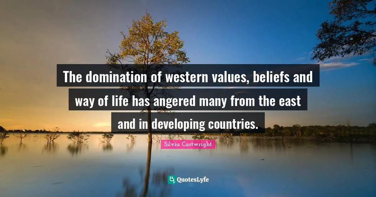 The domination of western values, beliefs and way of life has angered many from the east and in developing countries.