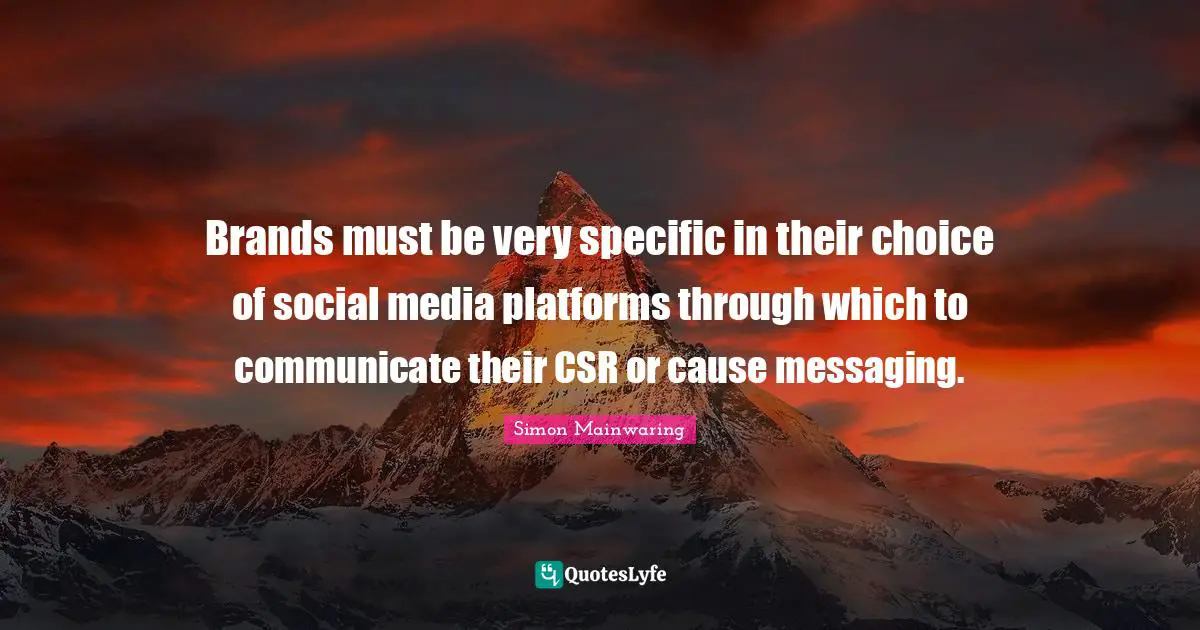 Brands must be very specific in their choice of social media platforms through which to communicate their CSR or cause messaging.