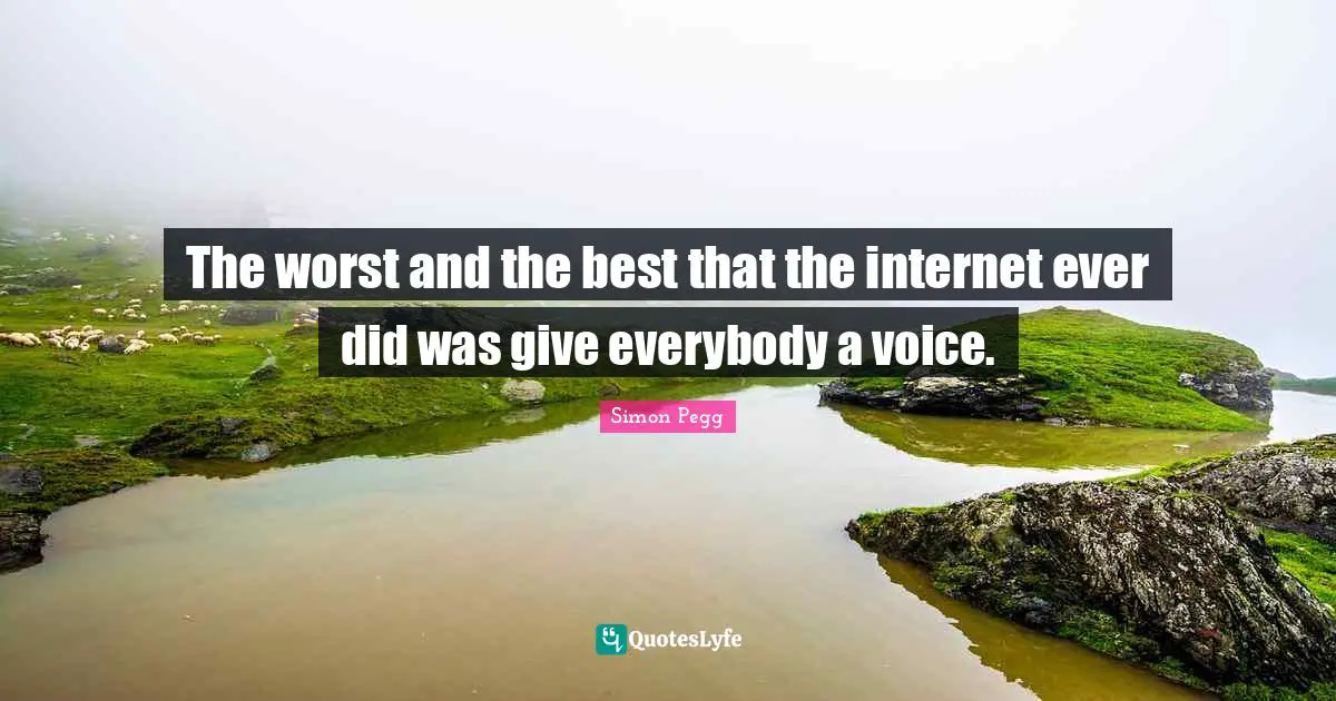 The worst and the best that the internet ever did was give everybody a voice.