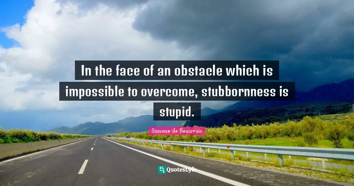 Stubbornness Quotes: "In the face of an obstacle which is impossible to overcome, stubbornness is stupid."