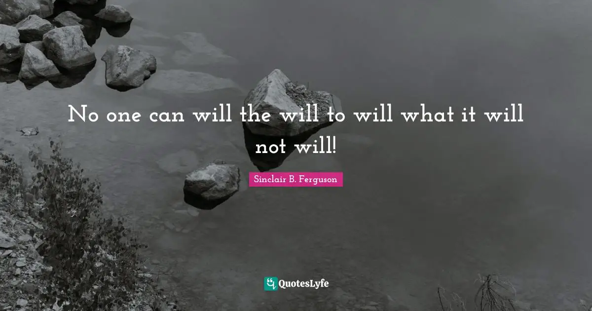 No one can will the will to will what it will not will!