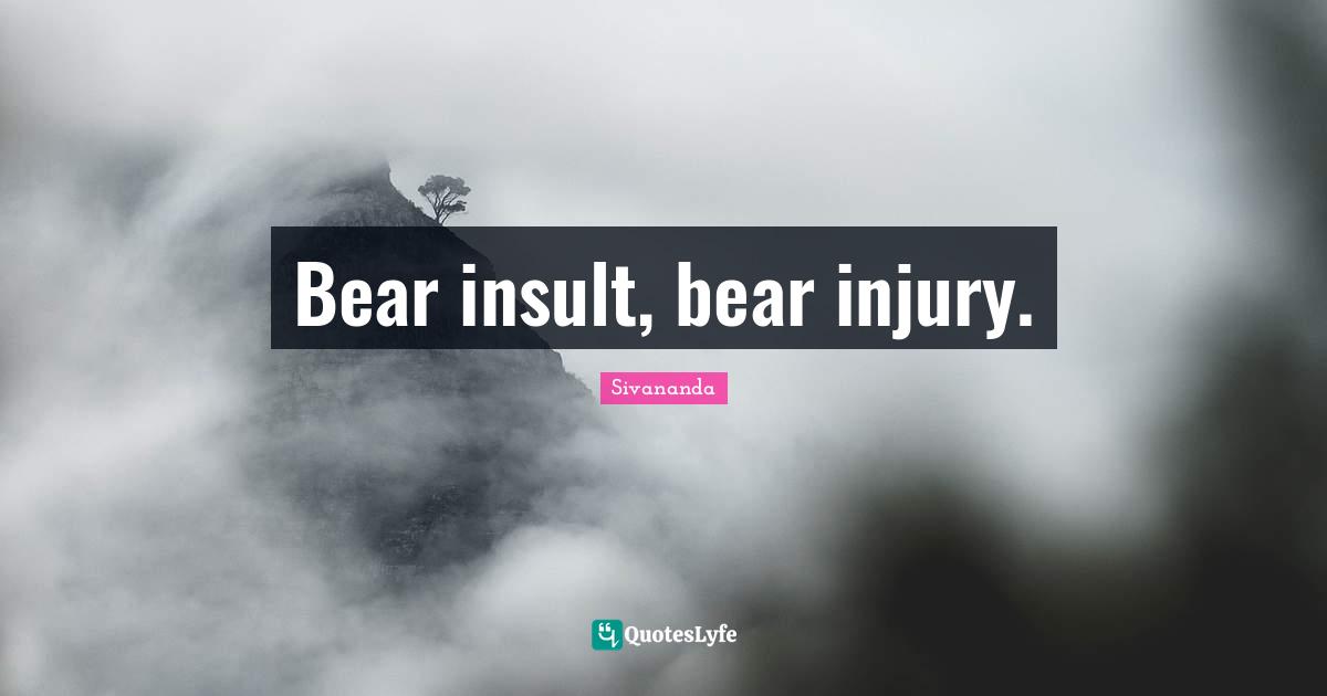 Bear insult, bear injury.