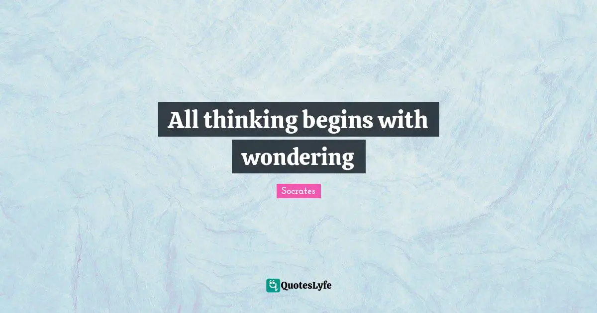 All thinking begins with wondering