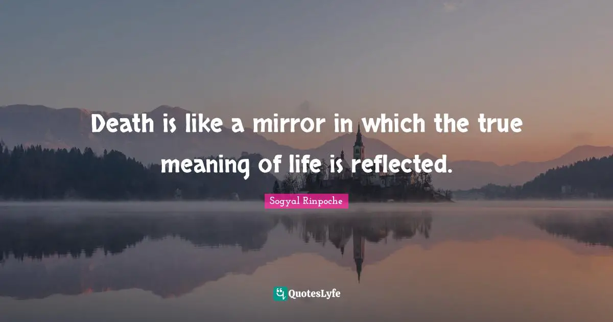 True Meaning Quotes: "Death is like a mirror in which the true meaning of life is reflected."