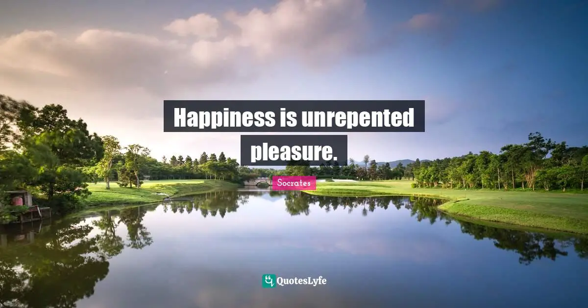 Happiness is unrepented pleasure.