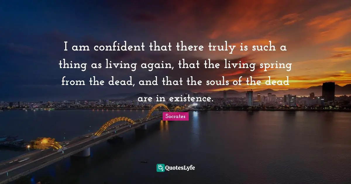 Reincarnation Quotes: "I am confident that there truly is such a thing as living again, that the living spring from the dead, and that the souls of the dead are in existence."