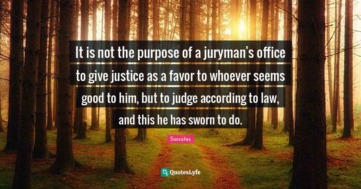 It is not the purpose of a juryman's office to give justice as a favor to whoever seems good to him, but to judge according to law, and this he has sworn to do.