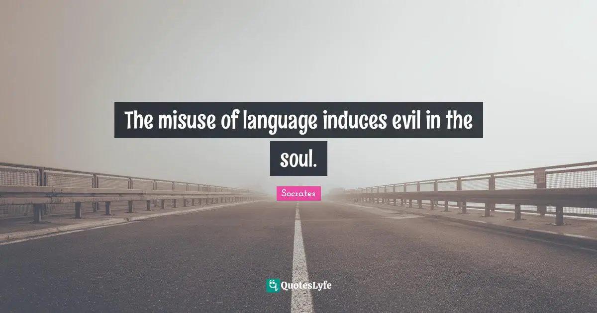 The misuse of language induces evil in the soul.